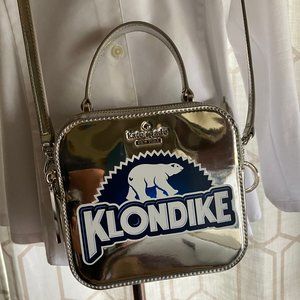 Excellent Silver Kate Spade Klondike Bag with Polar Bear Key Fob